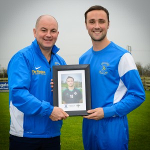 Richie receiving his NI Regions Cup picture